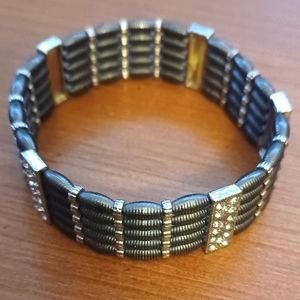 Black and silver crystal bracelet